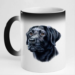 Black Lab 11oz Black Color Changing Mug