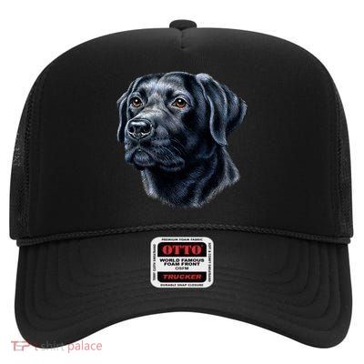 Black Lab High Crown Mesh Back Trucker Hat