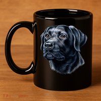 Black Lab 11oz C Handle Ceramic Mug