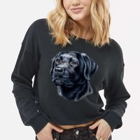 Black Lab Cropped Pullover Crew