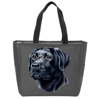 Black Lab Zip Tote Bag