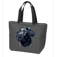 Black Lab Zip Tote Bag