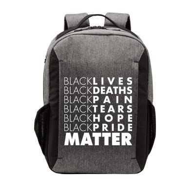 Black Lives Deaths Pain Tears Hope Pride Matter Vector Backpack