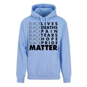 Black Lives Deaths Pain Tears Hope Pride Matter Unisex Surf Hoodie