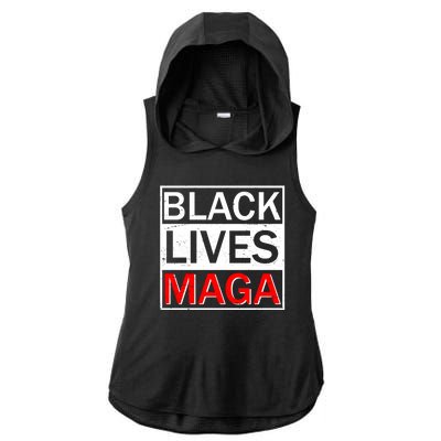 Black Lives MAGA Ladies PosiCharge Tri-Blend Wicking Draft Hoodie Tank