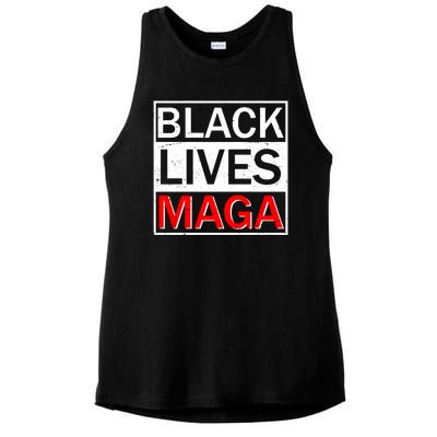 Black Lives MAGA Ladies PosiCharge Tri-Blend Wicking Tank