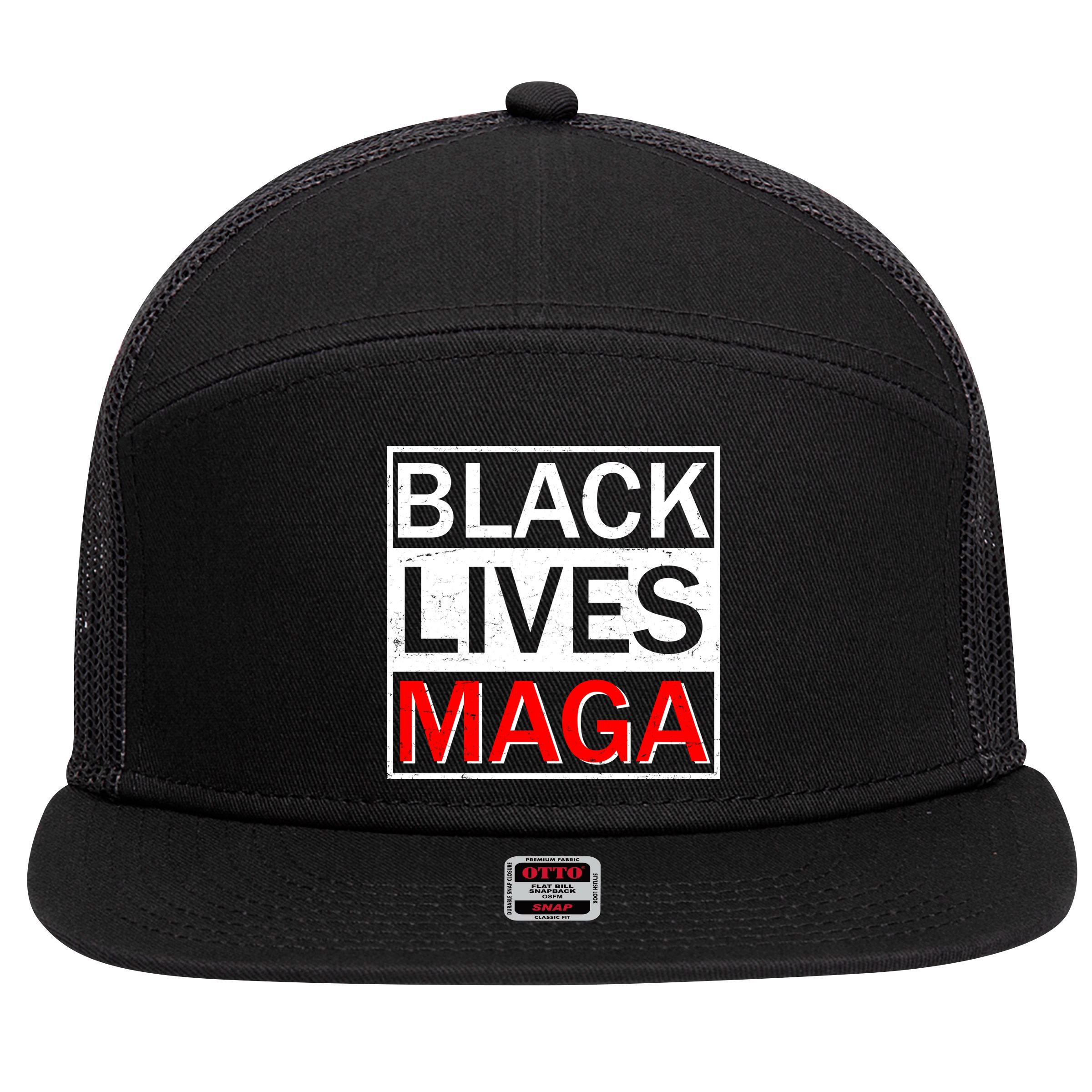 Black Lives MAGA 7 Panel Mesh Trucker Snapback Hat