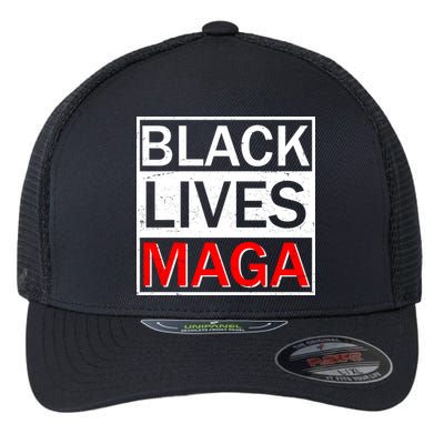 Black Lives MAGA Flexfit Unipanel Trucker Cap
