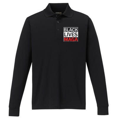 Black Lives MAGA Performance Long Sleeve Polo