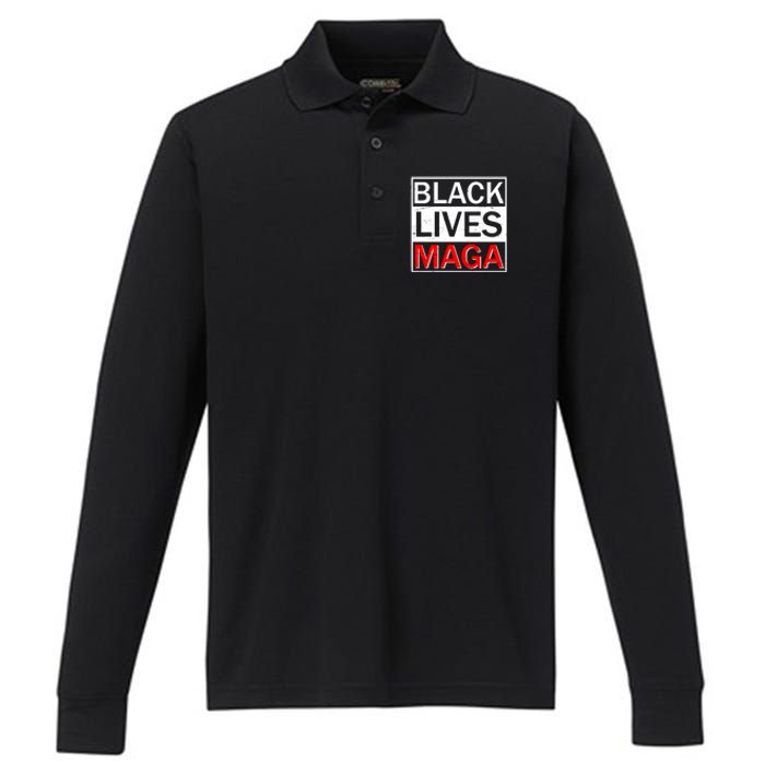 Black Lives MAGA Performance Long Sleeve Polo