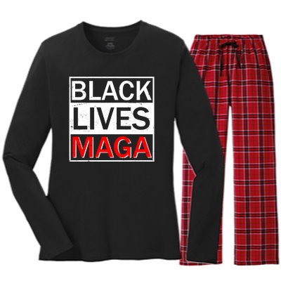 Black Lives MAGA Women's Long Sleeve Flannel Pajama Set 