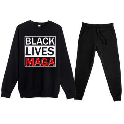 Black Lives MAGA Premium Crewneck Sweatsuit Set