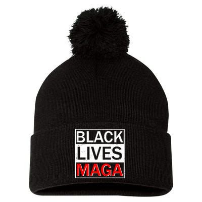 Black Lives MAGA Pom Pom 12in Knit Beanie