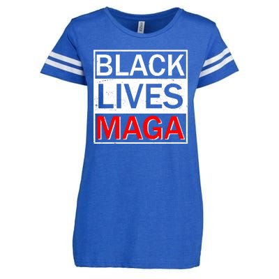 Black Lives MAGA Enza Ladies Jersey Football T-Shirt