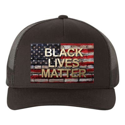 Black Lives Matter Abstract United States Flag Yupoong Adult 5-Panel Trucker Hat