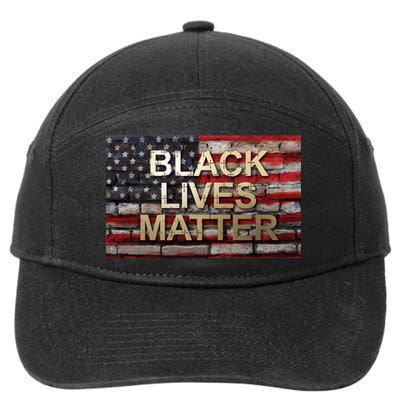 Black Lives Matter Abstract United States Flag 7-Panel Snapback Hat