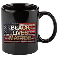 Black Lives Matter Abstract United States Flag 11oz C Handle Ceramic Mug
