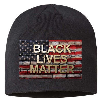 Black Lives Matter Abstract United States Flag Sustainable Beanie