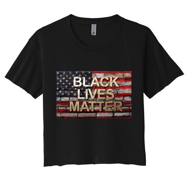 Black Lives Matter Abstract United States Flag Crop Top