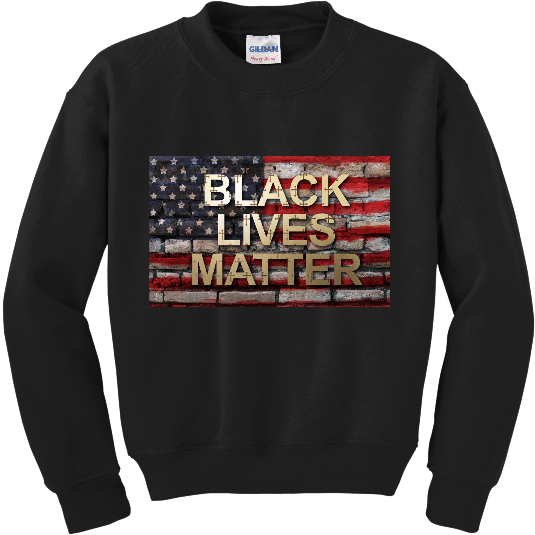 Black Lives Matter Abstract United States Flag Kids Sweatshirt