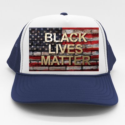 Black Lives Matter Abstract United States Flag Trucker Hat