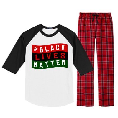 Black Lives Matter African American Flag Raglan Sleeve Pajama Set