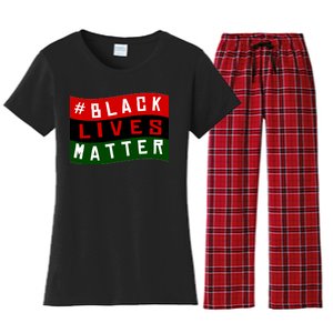 Black Lives Matter African American Flag Women's Flannel Pajama Set