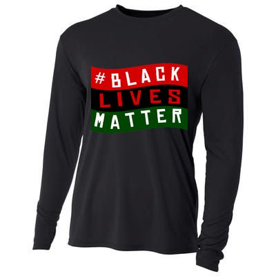 Black Lives Matter African American Flag Cooling Performance Long Sleeve Crew