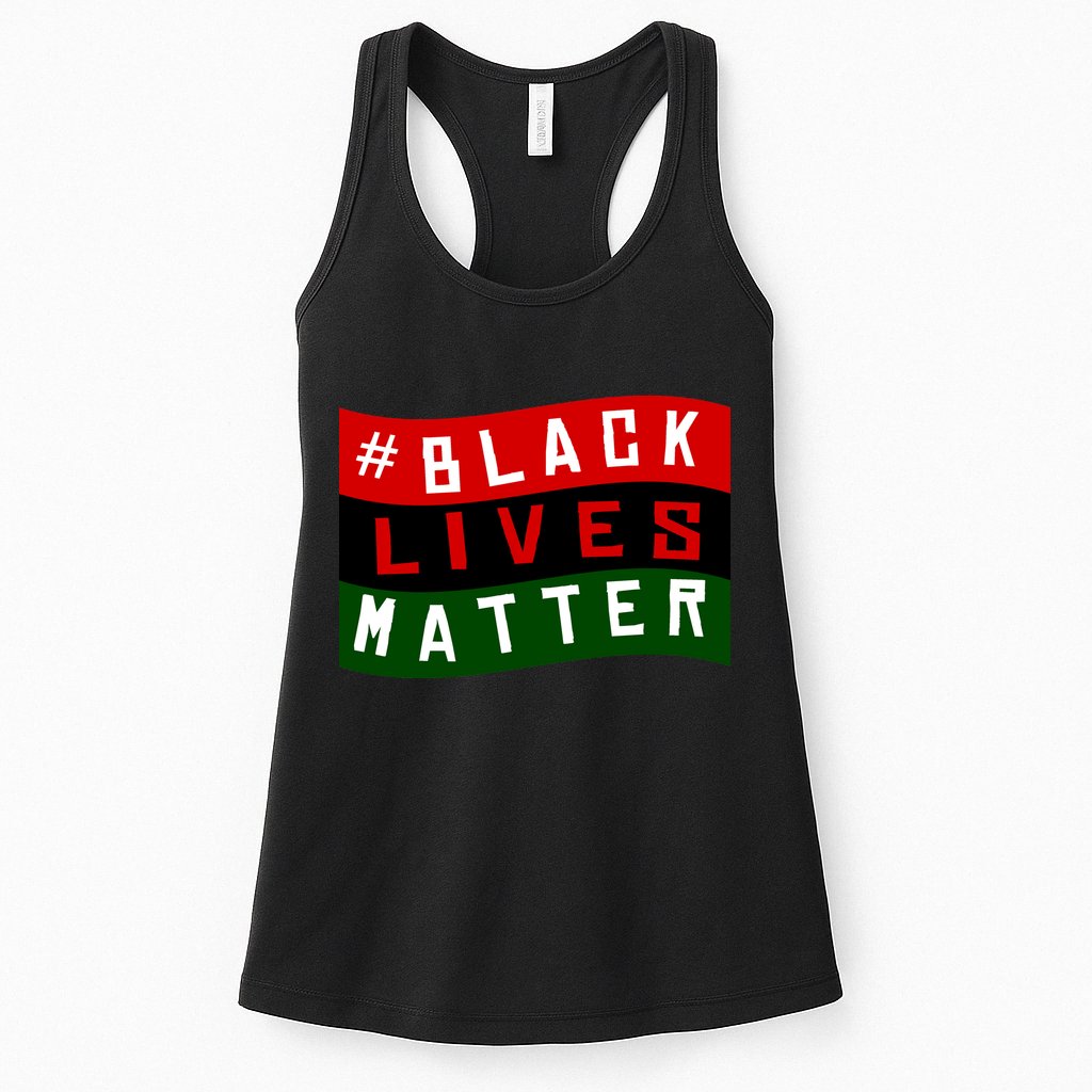 Black Lives Matter African American Flag Womens Tank Top