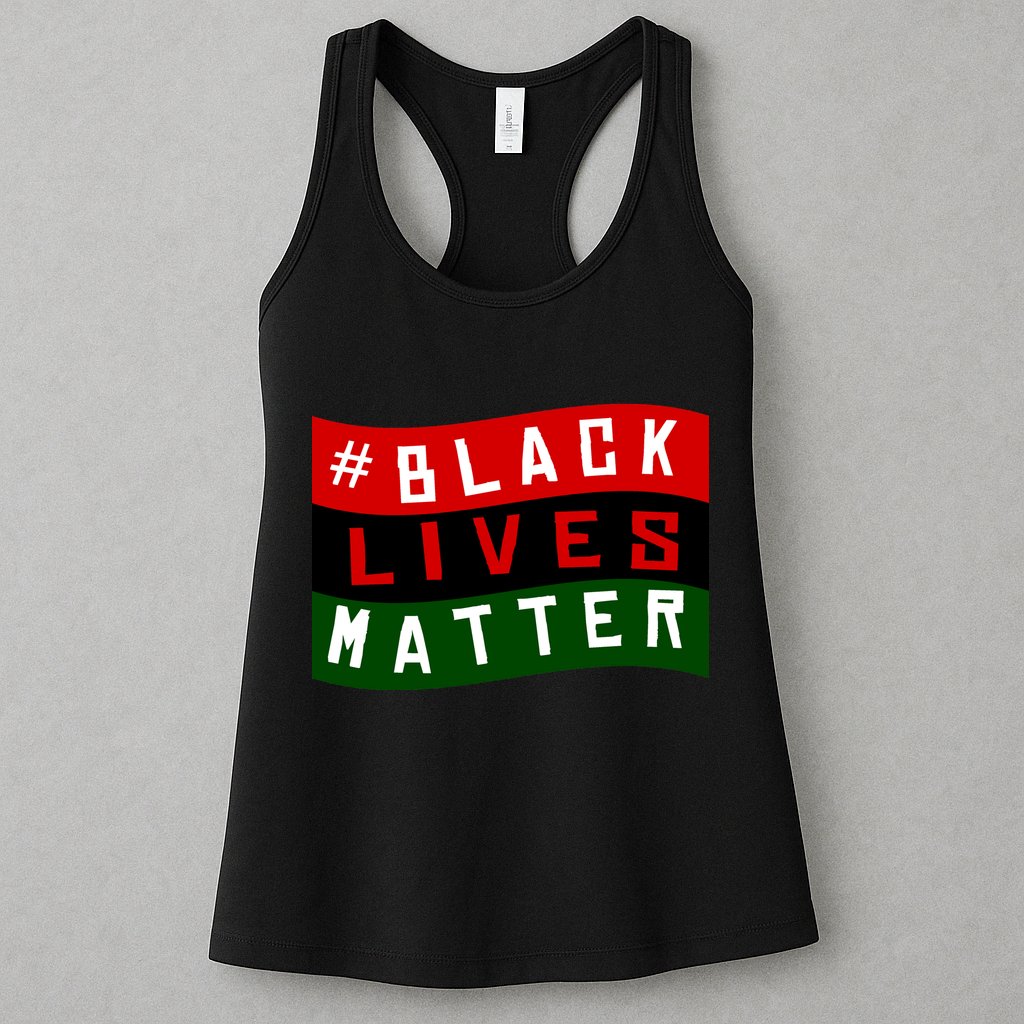 Black Lives Matter African American Flag Womens Tank Top