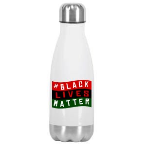 Black Lives Matter African American Flag Stainless Steel Insulated Water Bottle