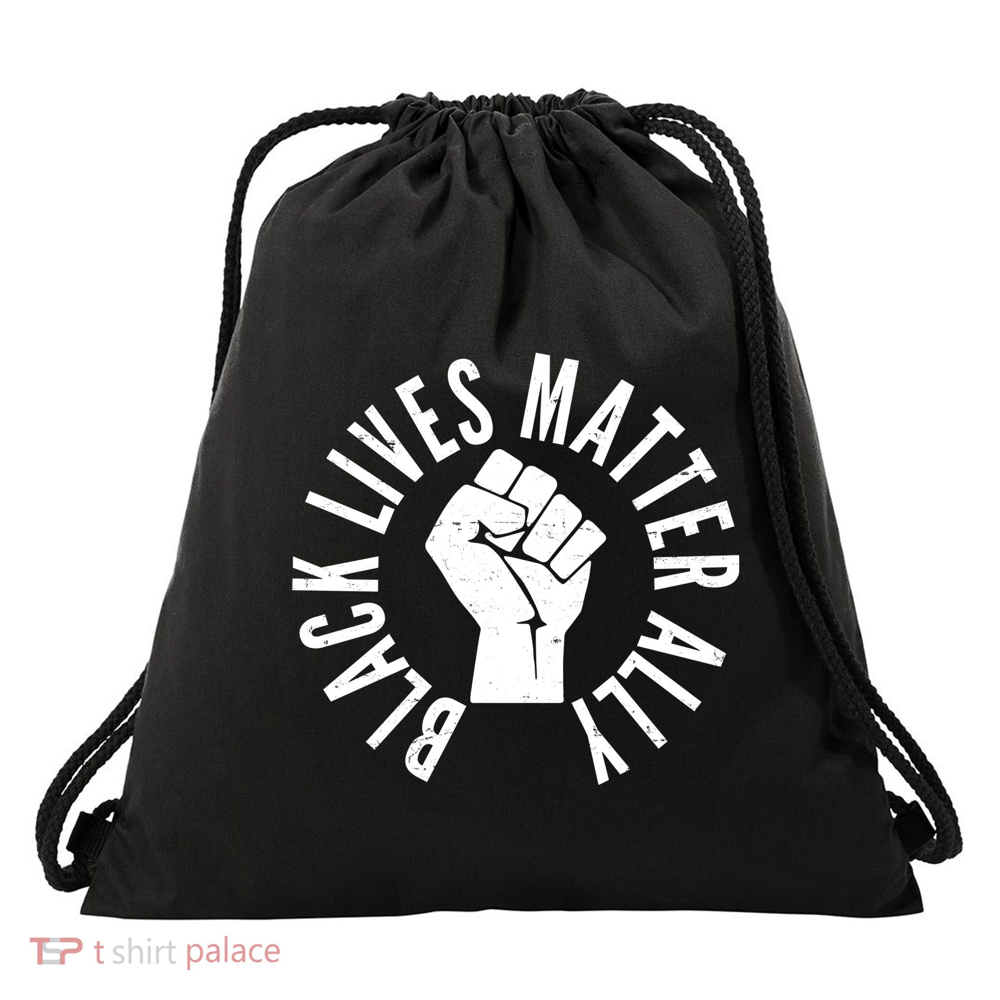 Black Lives Matter Ally Protest Fist Drawstring Bag
