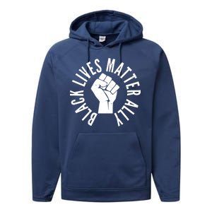 Black Lives Matter Ally Protest Fist Performance Fleece Hoodie