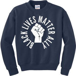 Black Lives Matter Ally Protest Fist Kids Sweatshirt