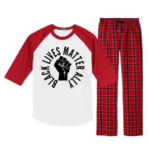 Black Lives Matter Ally Protest Fist Raglan Sleeve Pajama Set