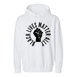 Black Lives Matter Ally Protest Fist Garment-Dyed Fleece Hoodie