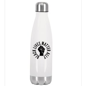 Black Lives Matter Ally Protest Fist Stainless Steel Insulated Water Bottle