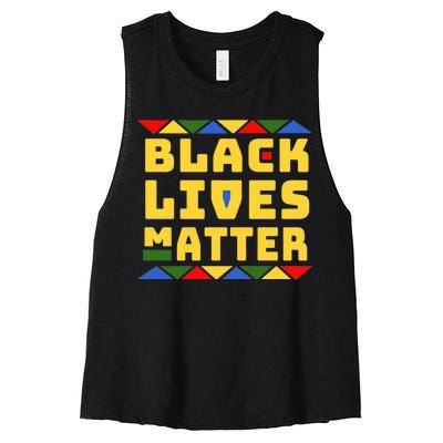 Black Lives Matter Equality Pride Melanin Women's Racerback Cropped Tank