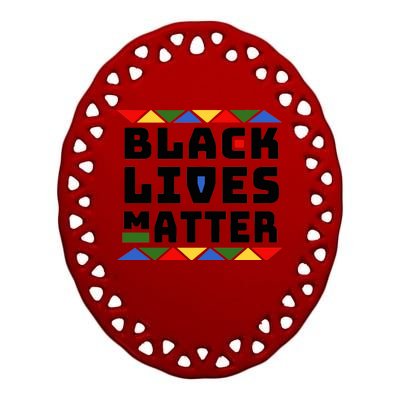 Black Lives Matter Equality Pride Melanin Ceramic Oval Ornament