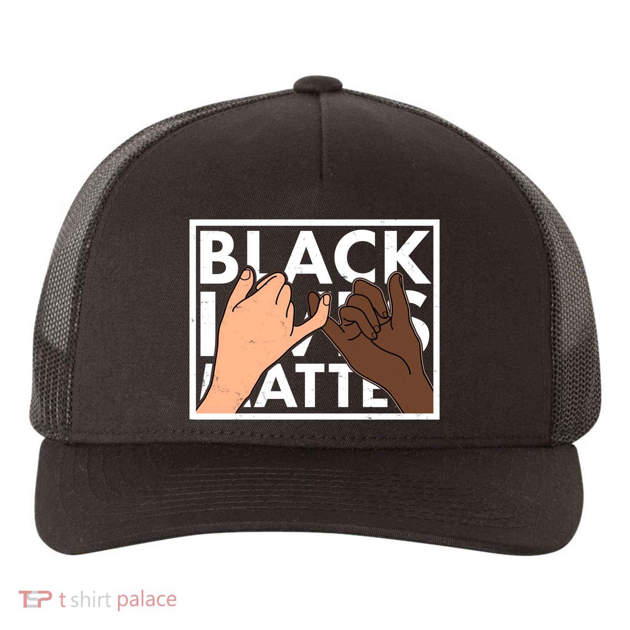 Black Lives Matter Linking Pinkies Unity Yupoong Adult 5-Panel Trucker Hat