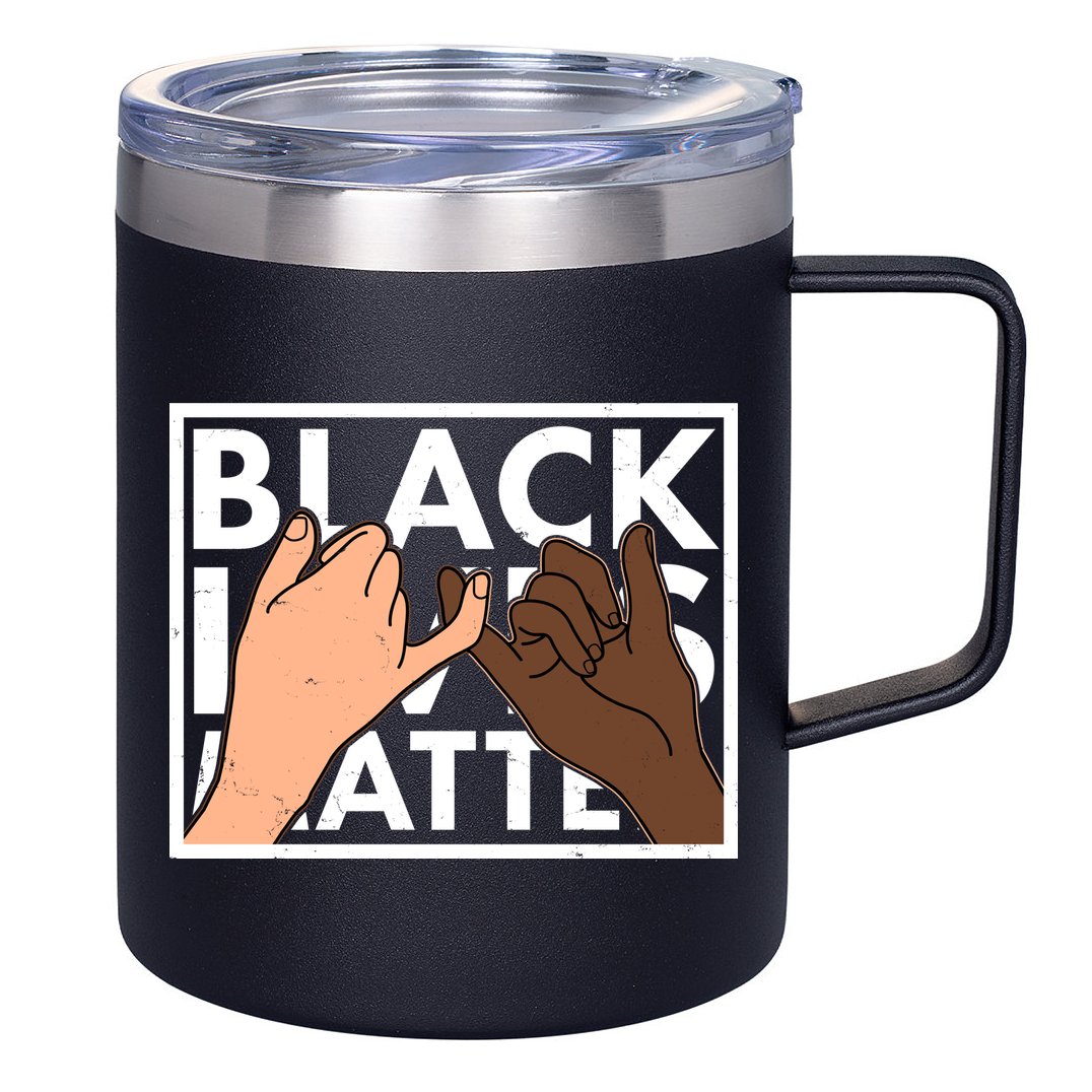 Black Lives Matter Linking Pinkies Unity 12oz Stainless Steel Coffee Mug
