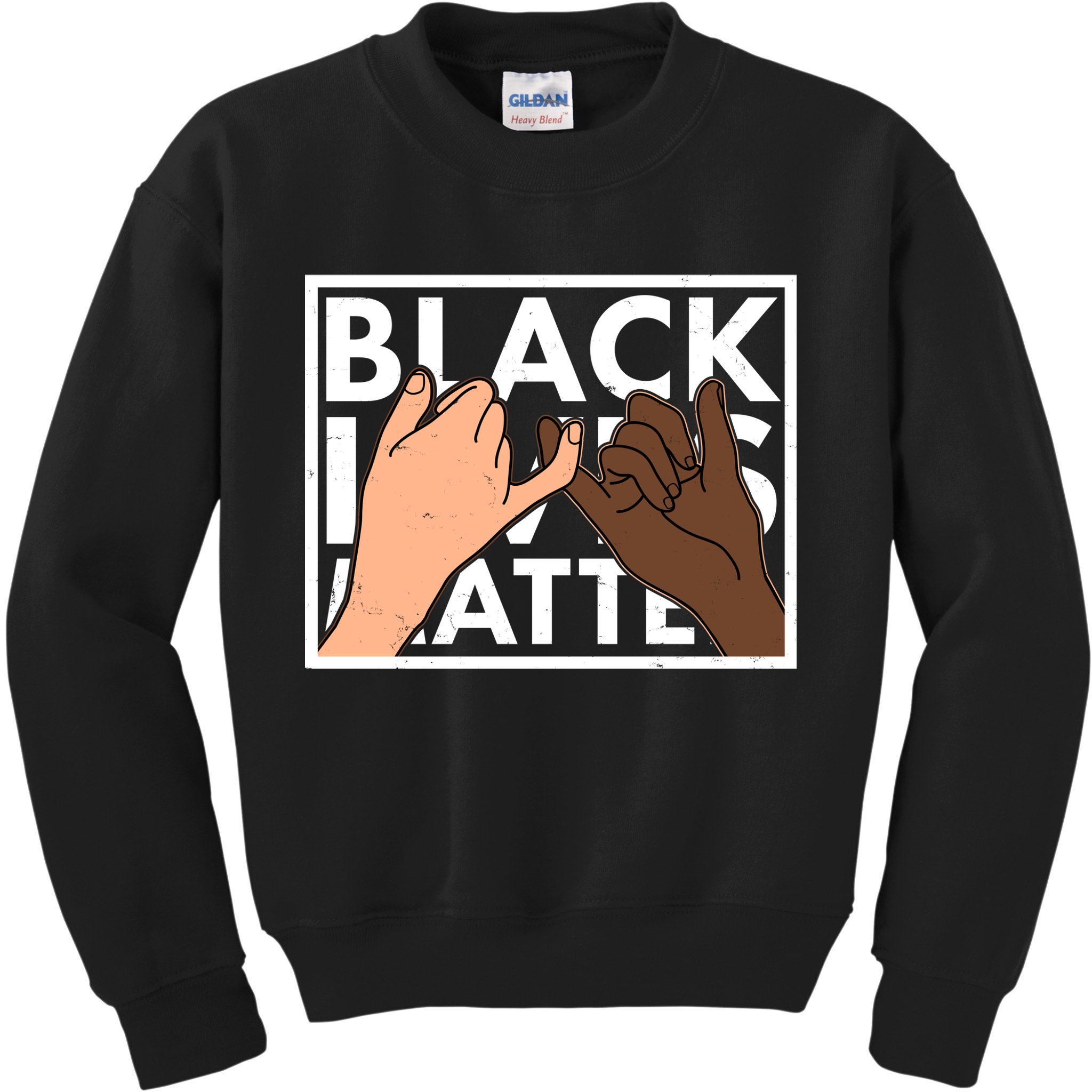 Black Lives Matter Linking Pinkies Unity Kids Sweatshirt