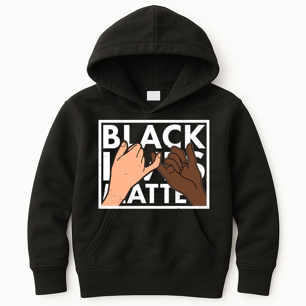 Black Lives Matter Linking Pinkies Unity Kids Hoodie