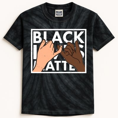 Black Lives Matter Linking Pinkies Unity Kids Tie-Dye T-Shirt