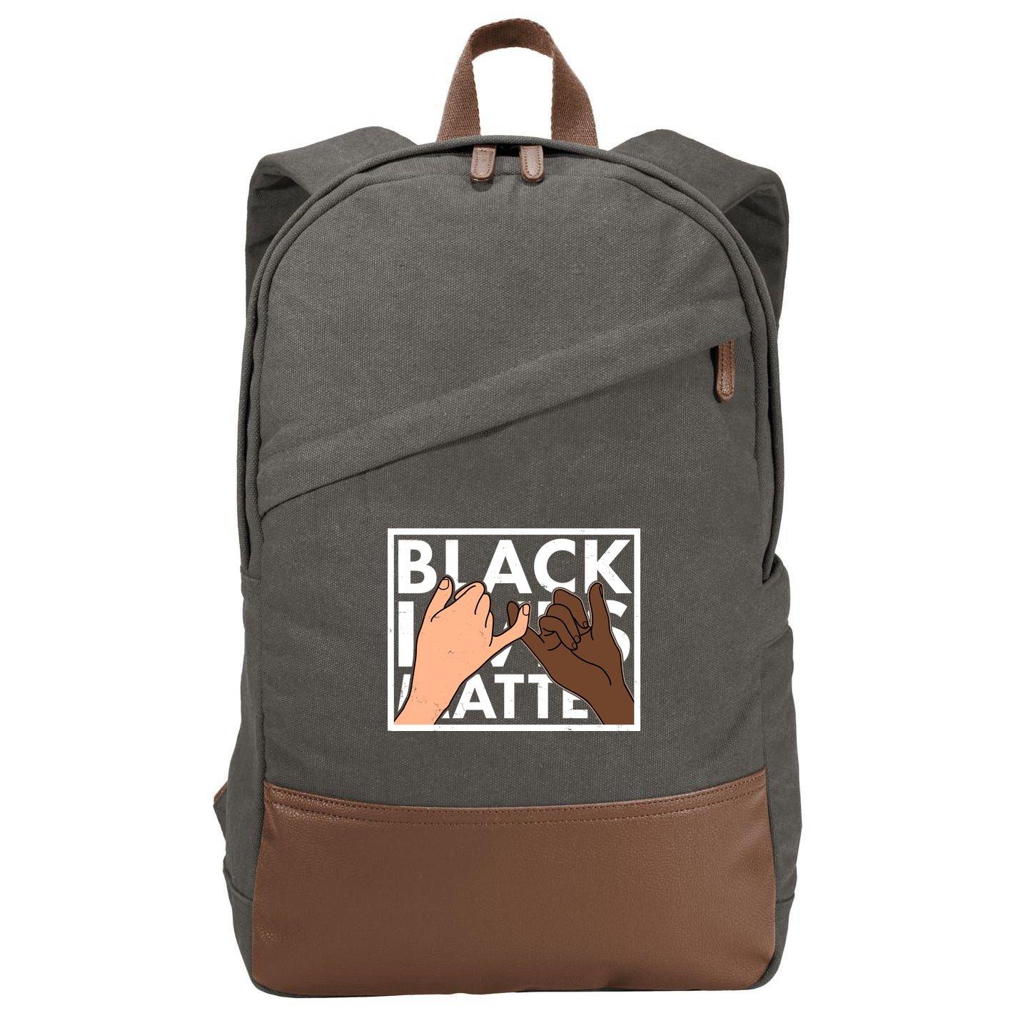 Black Lives Matter Linking Pinkies Unity Cotton Canvas Backpack