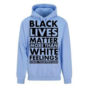 Black Lives Matter More Than White Feelings Unisex Surf Hoodie