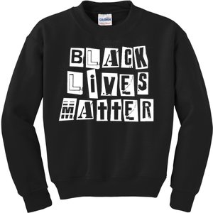 Black Lives Matter Note style  Kids Sweatshirt