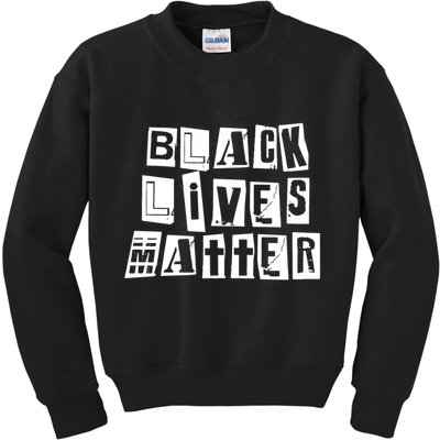 Black Lives Matter Note style  Kids Sweatshirt