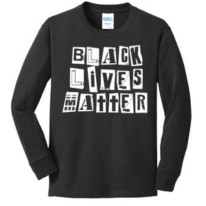 Black Lives Matter Note style  Kids Long Sleeve Shirt