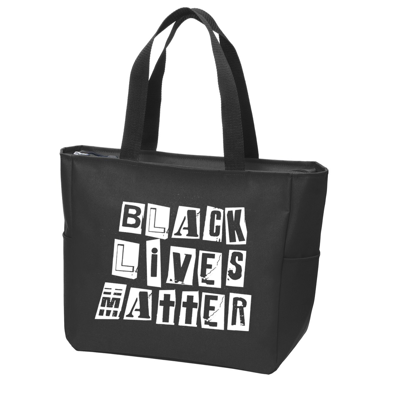 Black Lives Matter Note style  Zip Tote Bag